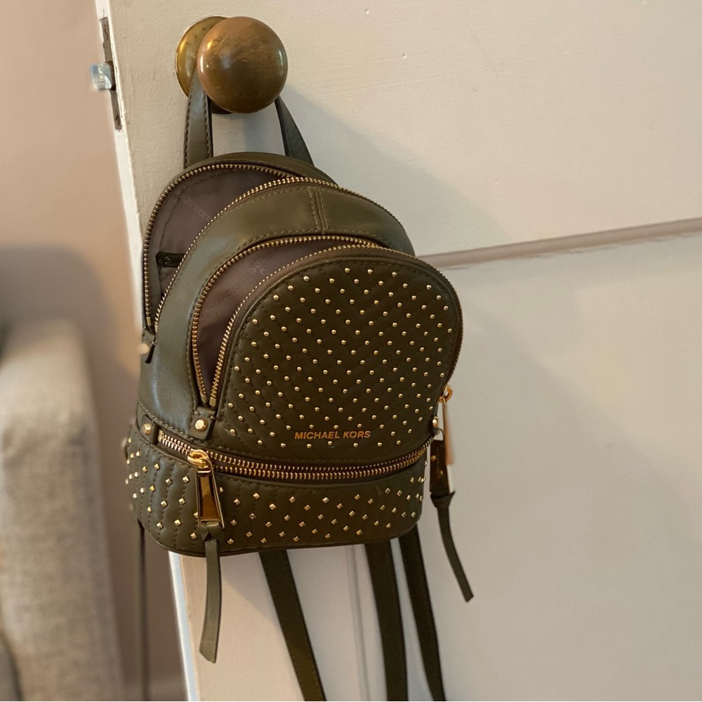 Michael Kors Olive Green Small Backpack